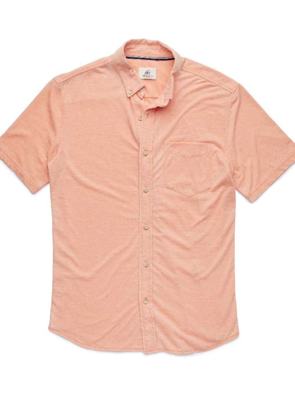 Surfside Supply Bright Orange Burnout Knit Short Sleeve Vintage Shirt With Front